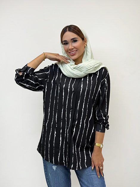 شومیز پیراهنی مراکشی راه راه جی