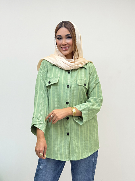 شومیز کوک دوزی آستین دوبل g