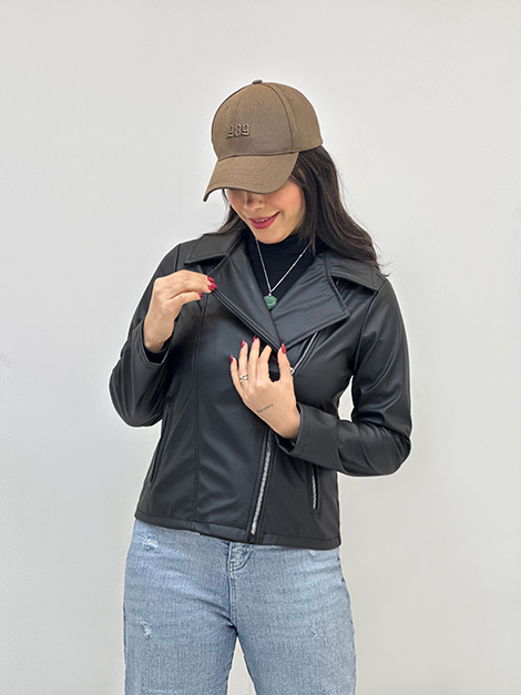 کت چرم زنانه زیپ کج G