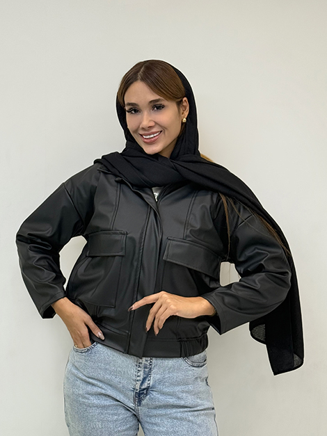 کت چرم دوجیب زنانه G