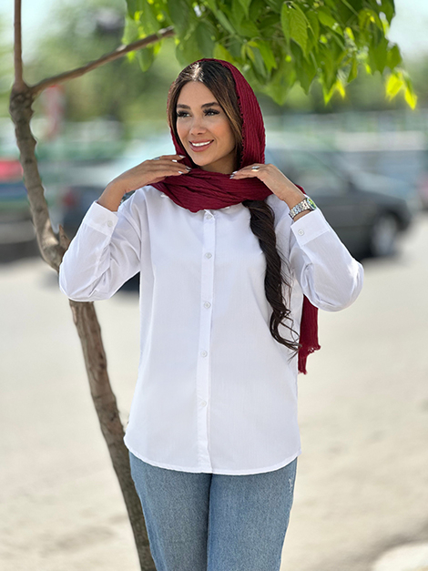 پیراهن داکرون تک (سفید)