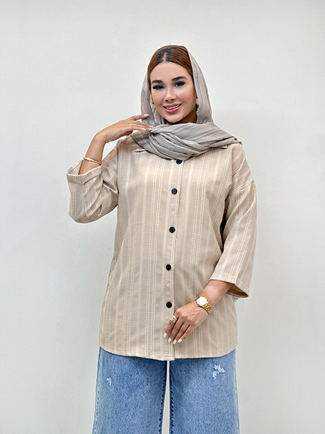 شومیز کوک دوزی آستین پاکتی G 