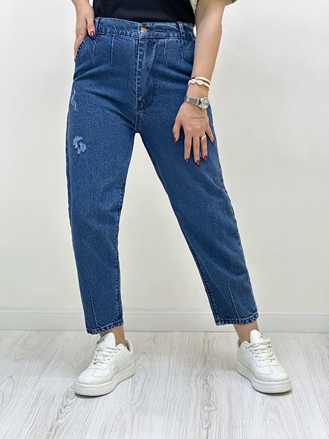 شلوار جین مام فیت (دخترانه کد 1580)