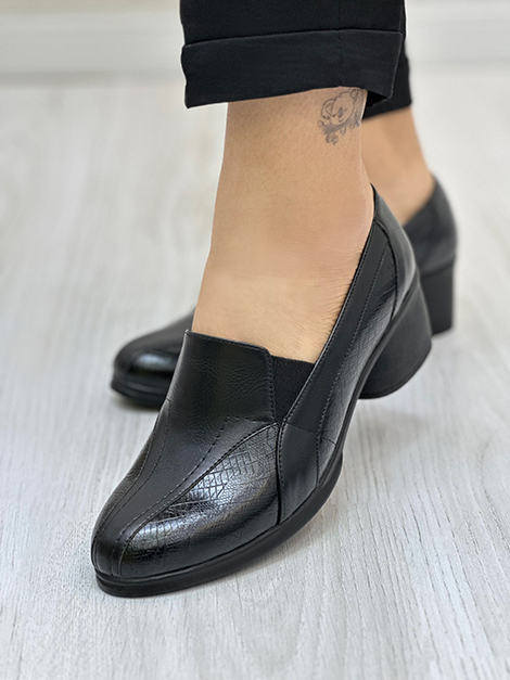 کفش چرم پاشنه دار زنانه   204