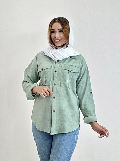 شومیز شانتون دو جیب 39277